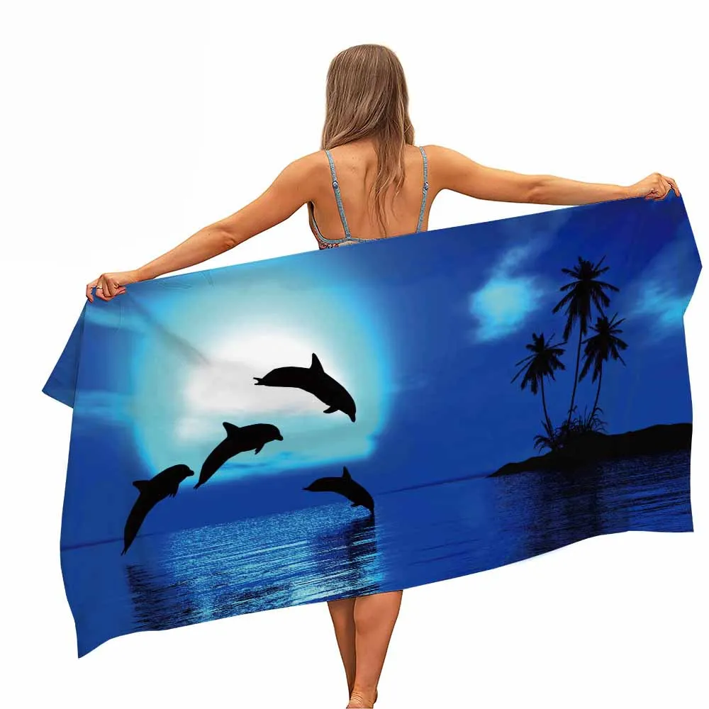 

Dolphin Microfiber Pool Beach Towel Portable Quick Fast Dry Sand Outdoor Travel Swim Blanket Yoga Mat Camping Picnic Women Men