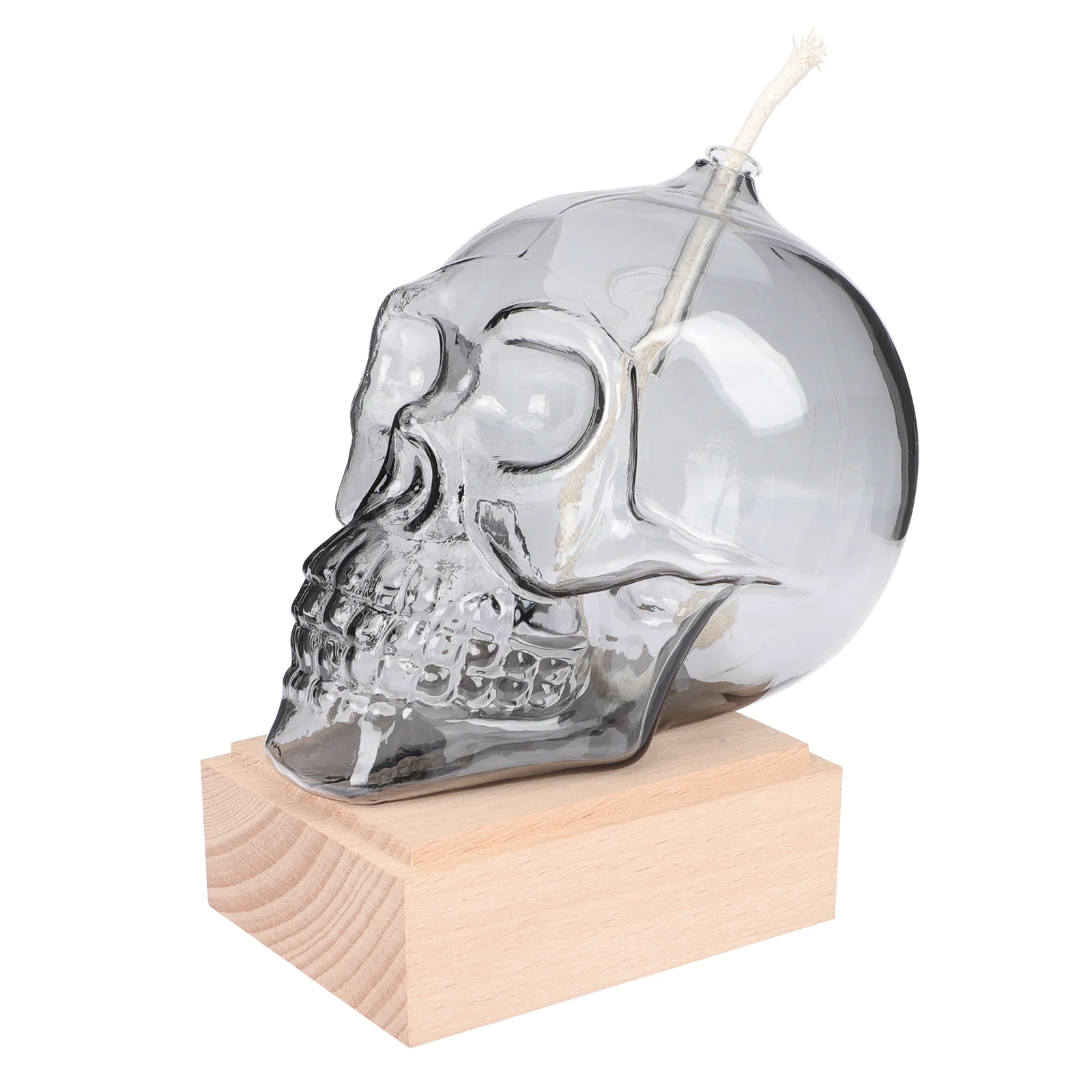 

Clear Oil Lamp Clear Refillable Glass Oil Lamp Oil Candle with Wooden Base