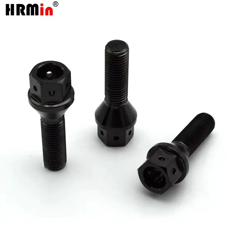 Фото Титановый колесный болт HRmin с 6 отверстиями, шестигранное коническое седло 17 мм, класс 5, для автомобилей, M14x1.25 мм №4