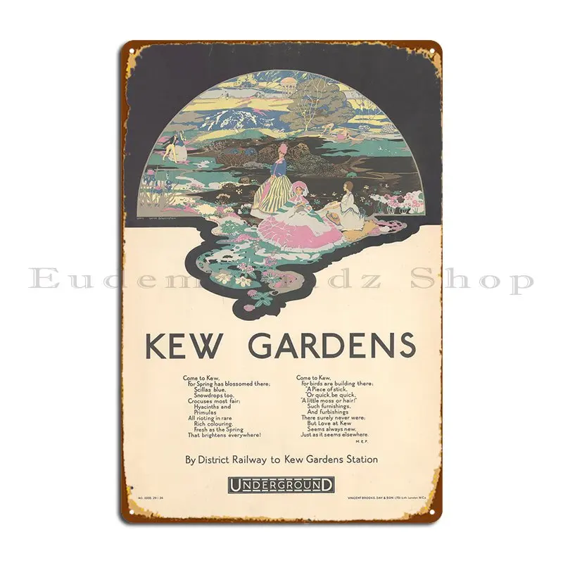 Металлический плакат Kew Garden с табличкой индивидуальный дизайн Женская Настенная