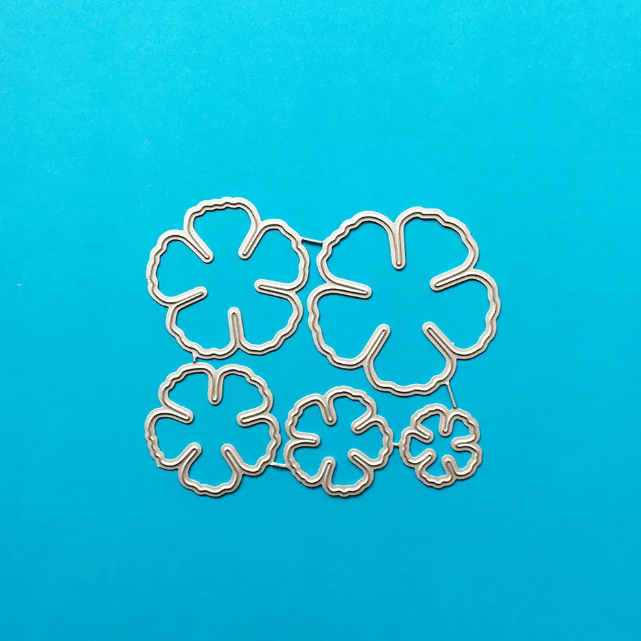 Вырезанные штампы с пятью лепестками для скрапбукинга оформление сделай сам