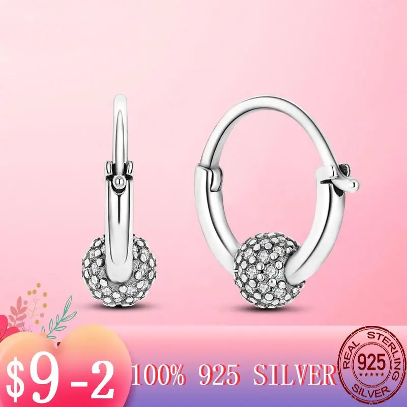 

2022 Hot 925 Silver Zircon Earring Silver 925 Beaded Engrave Earring Stud Earrings for Women Gold Fashion Jewelry Joyas Brincos