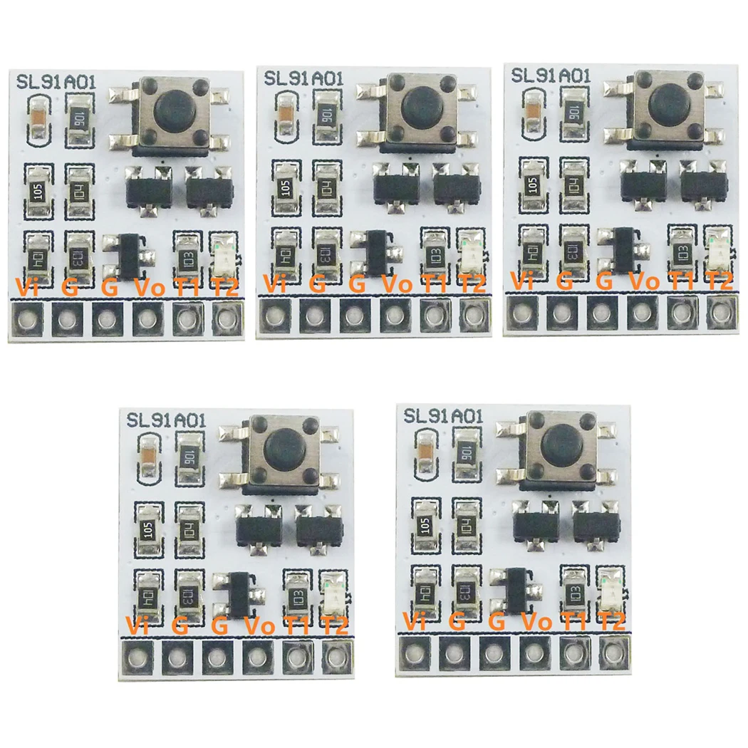 

DC 2-18V 2A Bistable Self-locking Switch Module LED Controller Relay Touch Electronic Board for LED Relay Solenoid Valve 5PCS