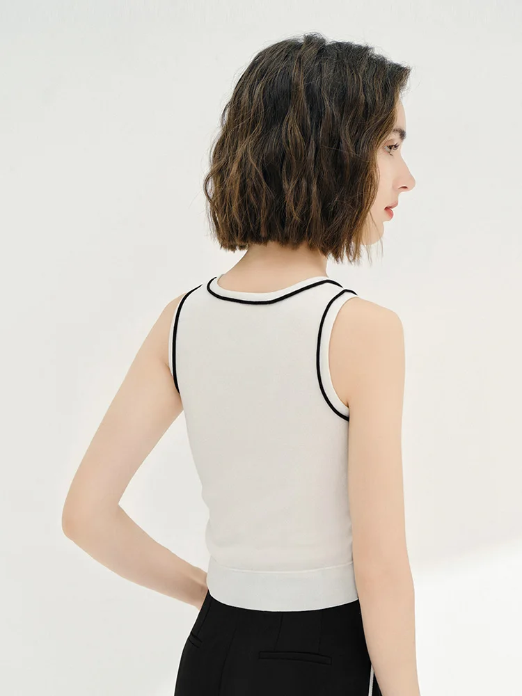 Meetmetro Mayer контрастного цвета с вышивкой букв женский жилет на слинге осень 2024