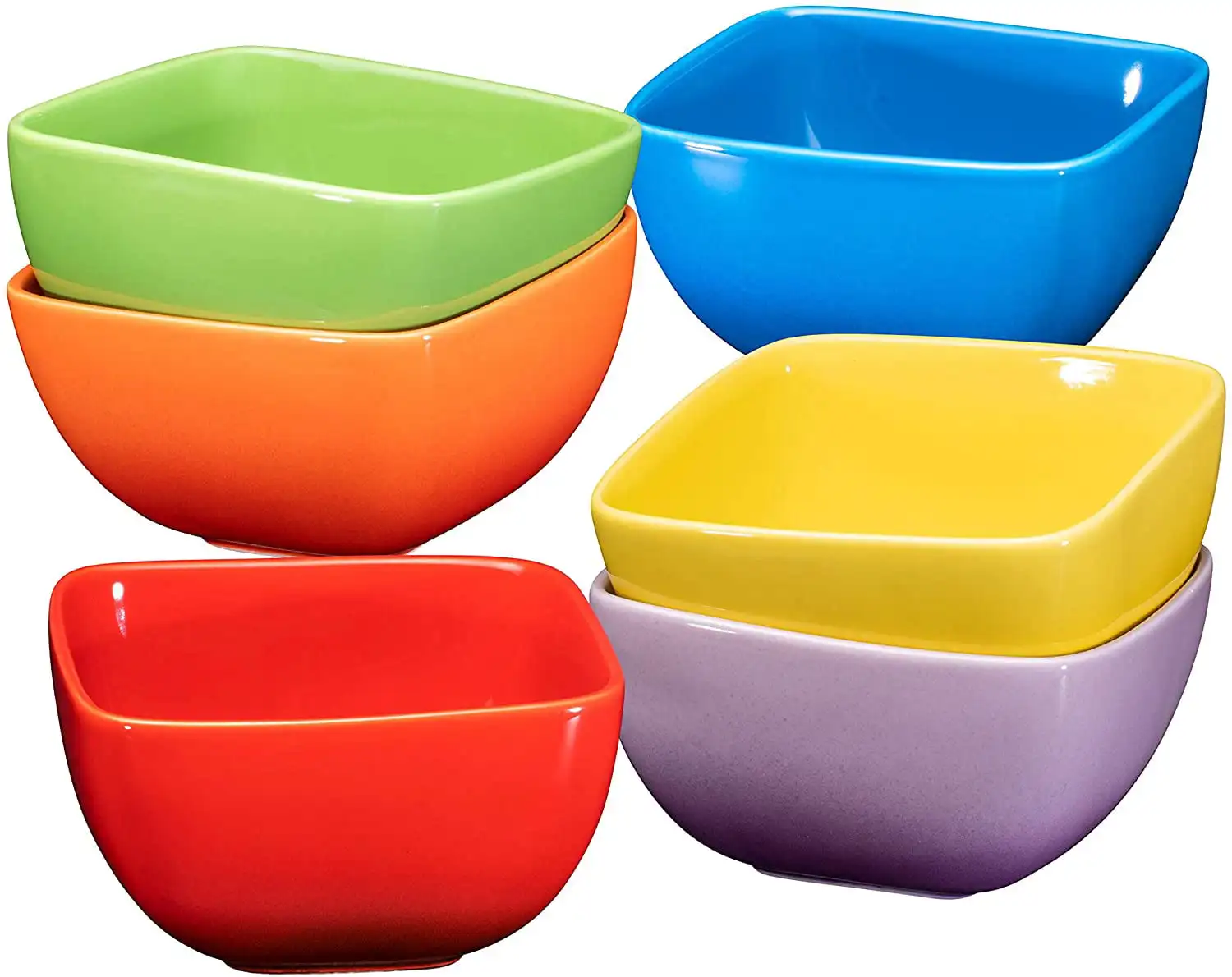 

Large Ceramic 55" Square Bowls - 26 Oz Durable Non-Toxic Ceramic
