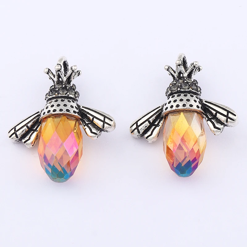 3 х тибетские серебряные маленькие милые Подвески с кристаллами королевы пчелы для ожерелья своими руками аксессуары 35x29 мм