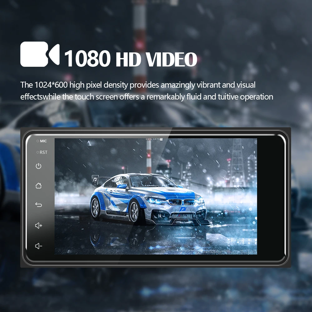 Podofo 2 Din Android 10 8G + 128G Carplay Автомобильный мультимедийный радио плеер 7 &quotдля Toyota VIOS