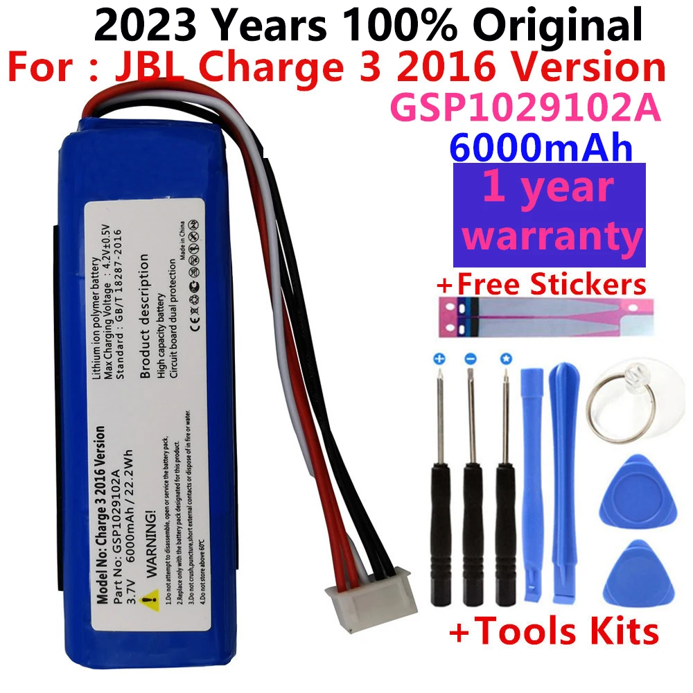 

Replacement for JBL Charge 3(2016),Charge 3 (2016) Version Battery Pack 6000mAh Speaker Battery GSP1029102A,Free Install Tools