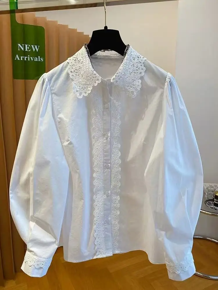 EWQ белая женская рубашка из полиэстера