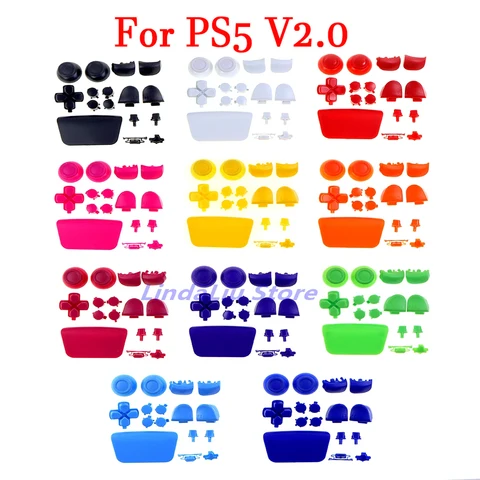 1 комплект однотонной D-пад R1 L1 R2 L2 Направляющая клавиша ABXY Кнопки Джойстик Крышка для PlayStation 5 PS5 Контроллер V2.0 Полный набор кнопок
