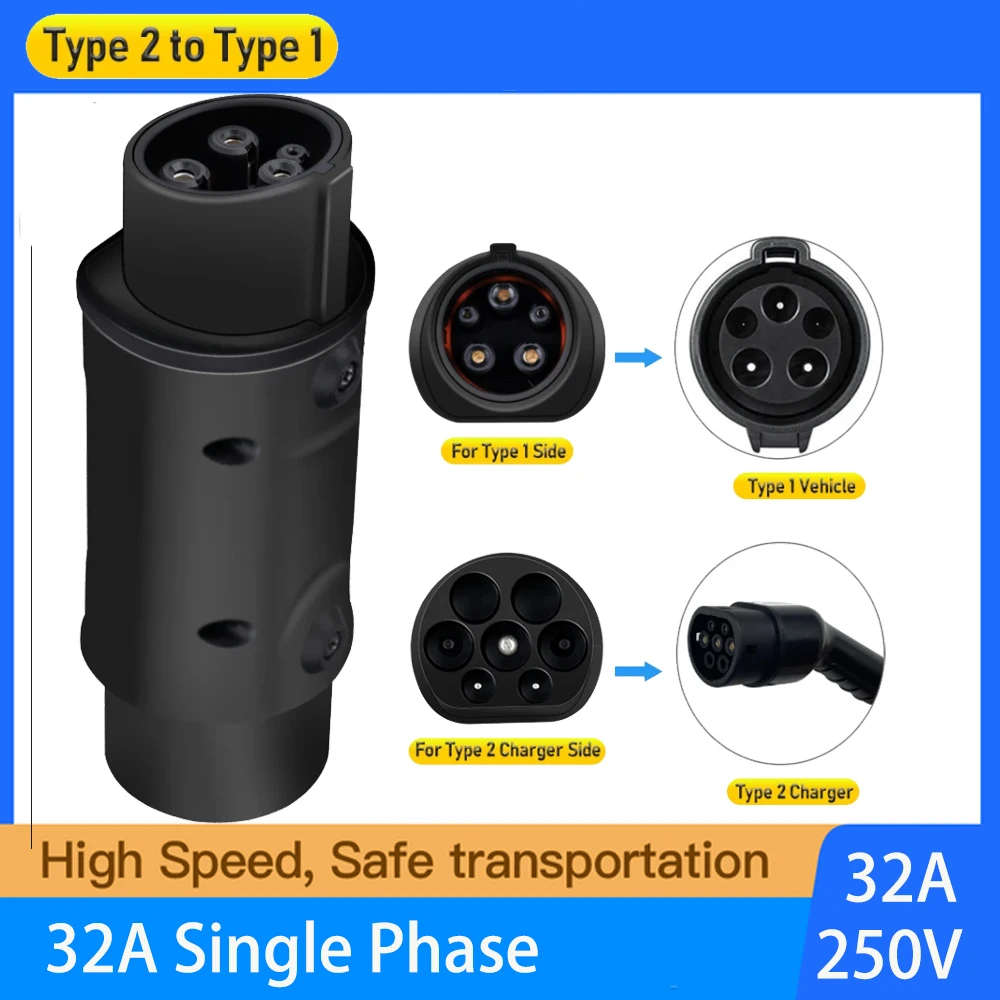 

EVSE Adaptor for TESLA GBT Type 1 to Type 2 EV Adapter Convertor SA E J1772 to Tesla EV Charger Connector for Electric Car