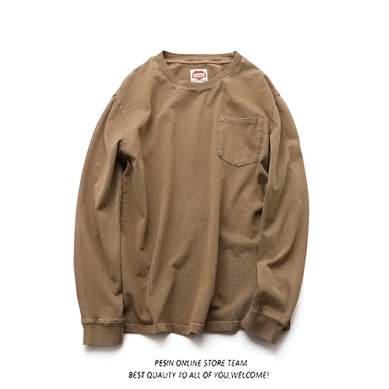 Японская Модная брендовая Ретро потертая футболка 30 г из чистого хлопка с