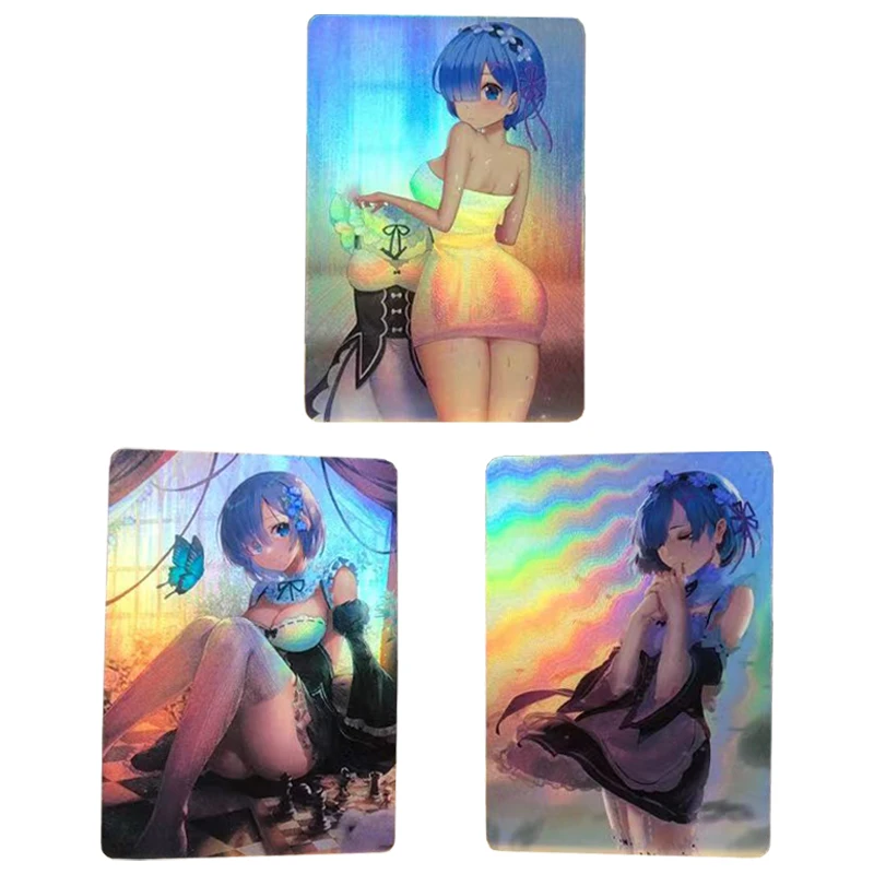 3 шт./компл. аниме флэш-карты сексуальный kawaii Rem Редкие карты наборы Re: жизнь в