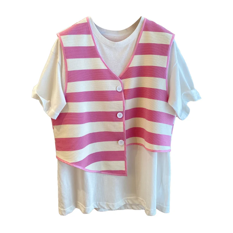 Новинка 2024 свободная повседневная футболка модные топы с круглым вырезом и