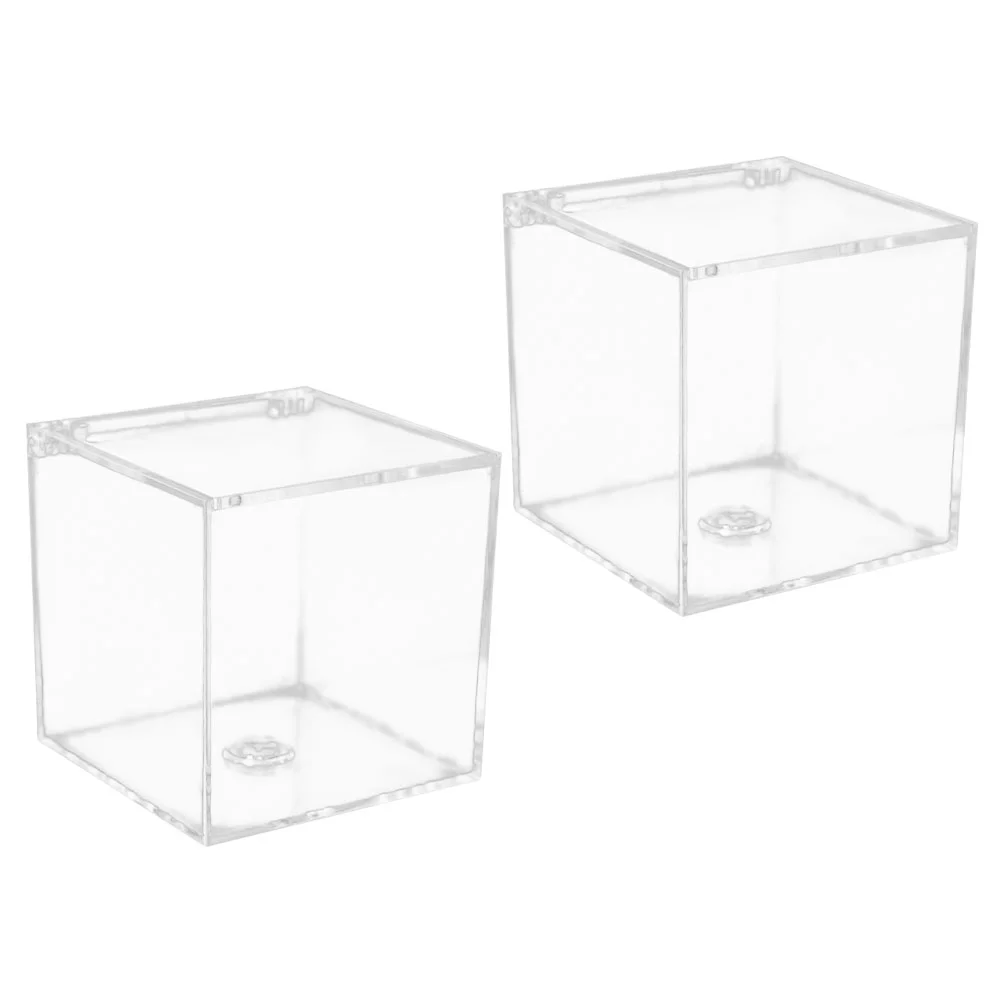 

2pcs Portable Transparent Candy Box Acrylic Biscuit Snack Cookies Storage Box