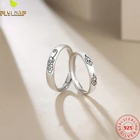 real 925 sterling silver jewelry auspicious clouds open couple ring for women men valentines day gift accessories 2022 new