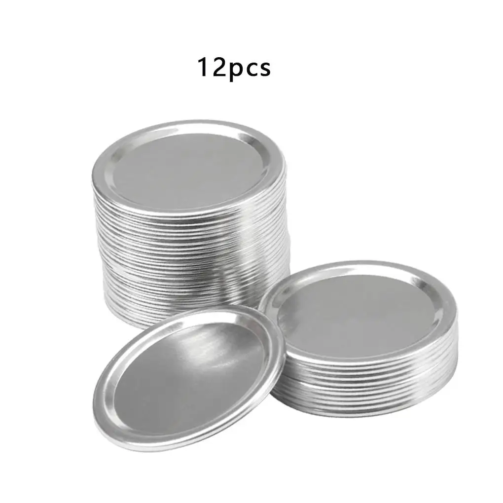 

12Pcs Split-Type Wide Mouth Jars Lids Storage Caps Silicone Rings Replacement Sealing Cover, 70mm, Jar Rings