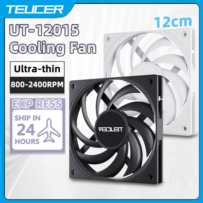 TEUCER UT12015 Ультратонкий вентилятор 12 В 4-контактный 800-2400 об/мин бесшумный
