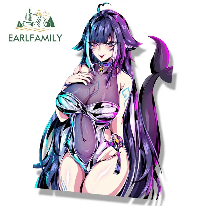 

EARLFAMILY бикини Shylily Fanart наклейка на автомобиль эскиз Waifu NSFW Gyaru девушка Peek Decal JDM мотоцикл граффити Peeker наклейки