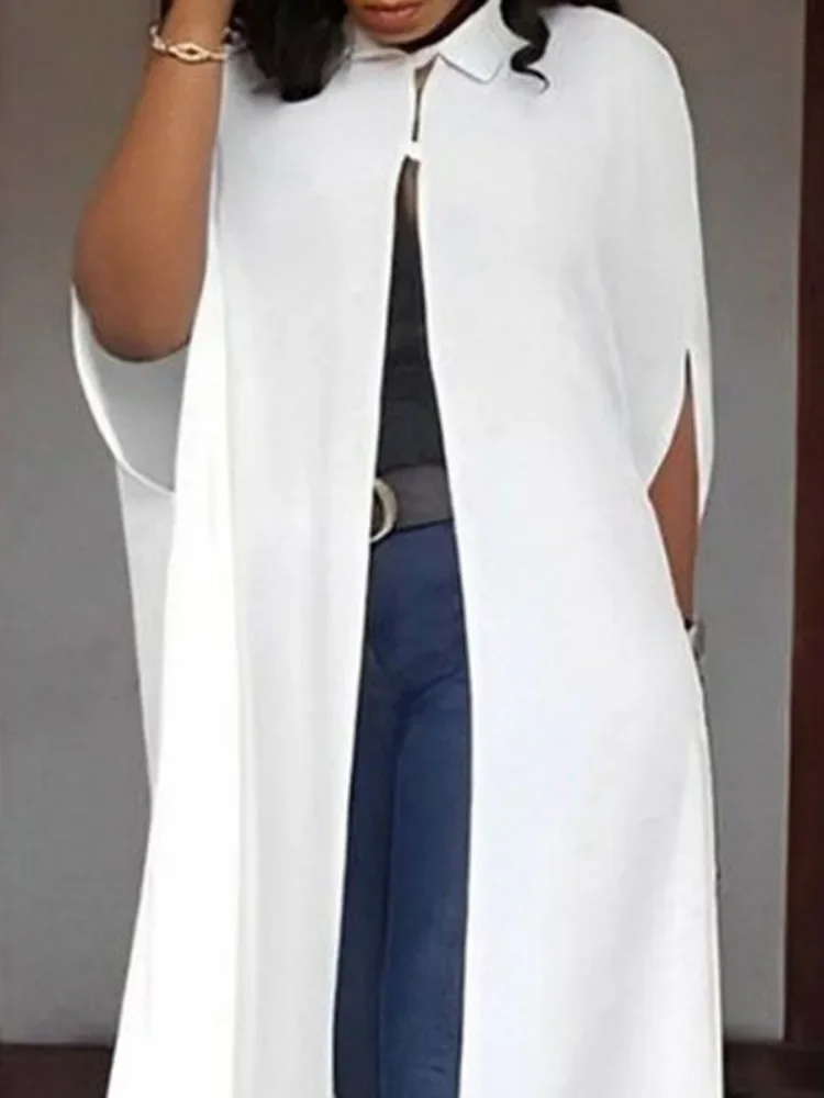 UOOZEE белая накидка с лацканами женская блузка новинка 2024 весна-лето рукава