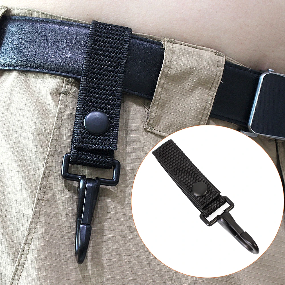 Купи Tactical Key Ring Belt Holder Keychain Organizer Carabiner Clip Duty Belt Keeper Utility Hook Molle Tactical Gear Clip with Snap за 140 рублей в магазине AliExpress