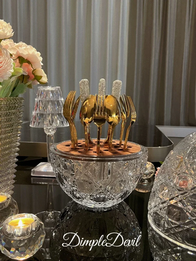 Крутая стойка для хранения столовых приборов Xinyue из хрустального стекла в