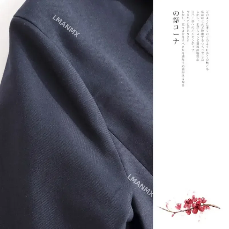 Корейский японский блейзер JK школьная форма темно-синее пальто костюм для