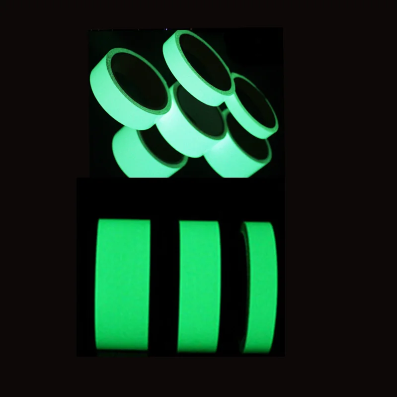 

custom size and packing double color photoluminescent glow in the dark film tape luminescent self-adhesive vinyl sticker