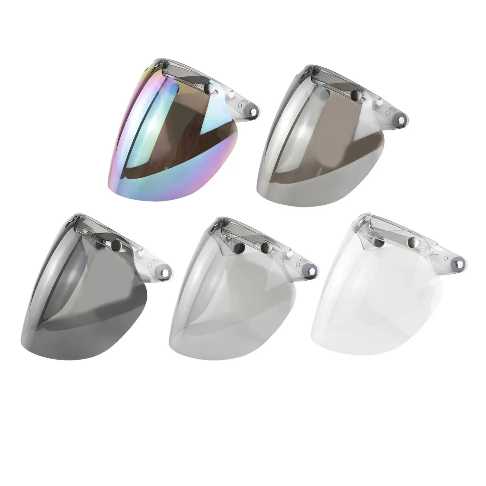

Windproof 3 Snap Visor Shield for Open Helmets Windshield Face Mask Durable