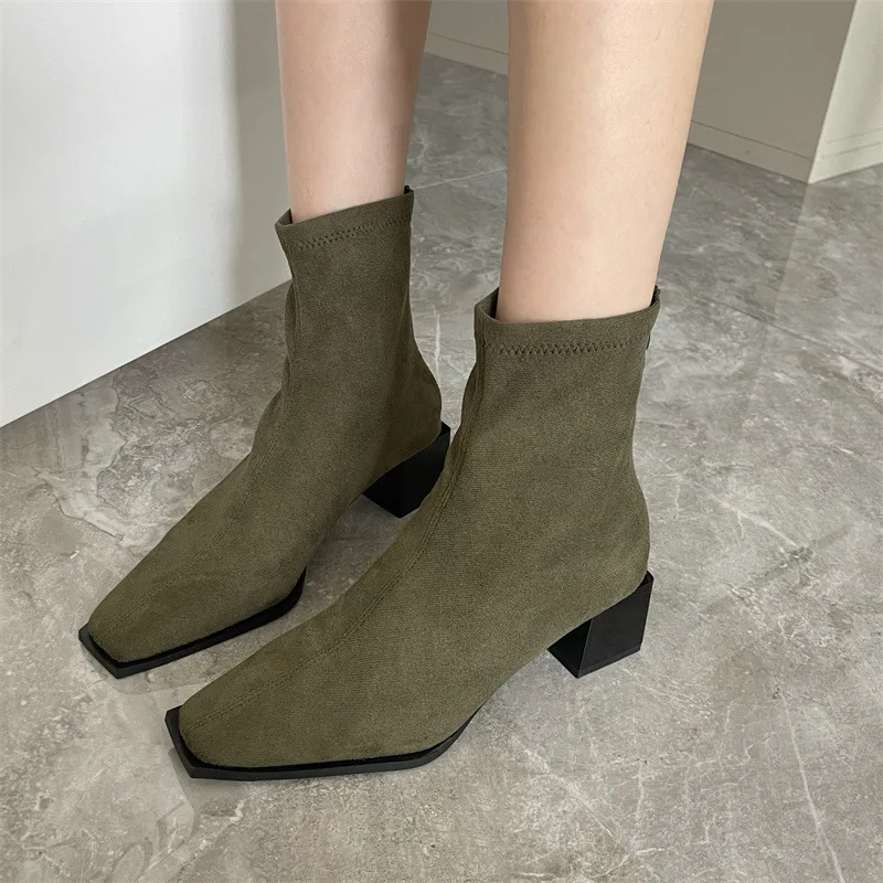 

White Ankle Boots Winter Shoes For Women Zipper Boots-Women Luxury Designer Low 2022 Elegant Med Fashion Autumn Rubber Ladies Fa