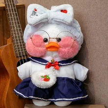 30cm Kawaii Cute LaLafanfan Cafe Duck Plush Toy Stuffed Soft Kawaii Duck Doll Animal Pillow Birthday Gift for Kids Children 