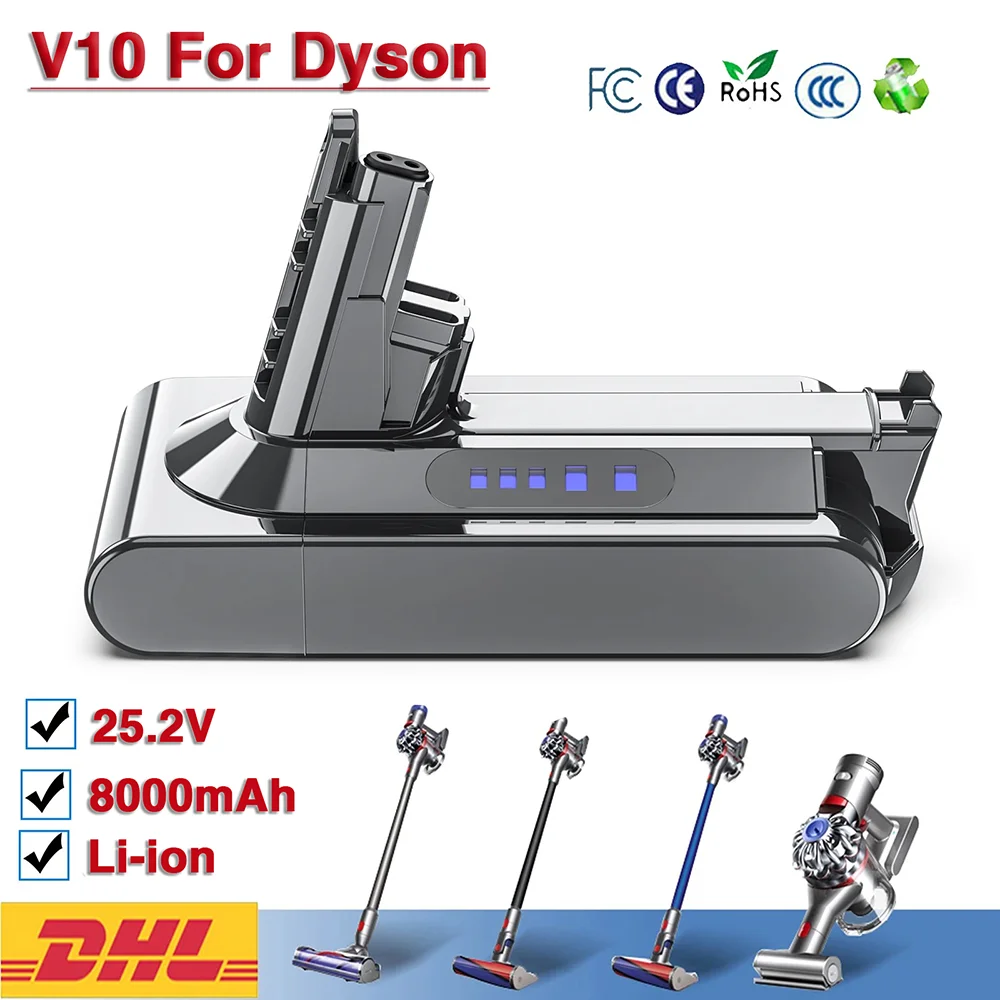 21 6 В аккумулятор для Dyson V6 V7 V8 V10 серии SV12 DC62 SV1 6000 мАч аккумуляторная батарея