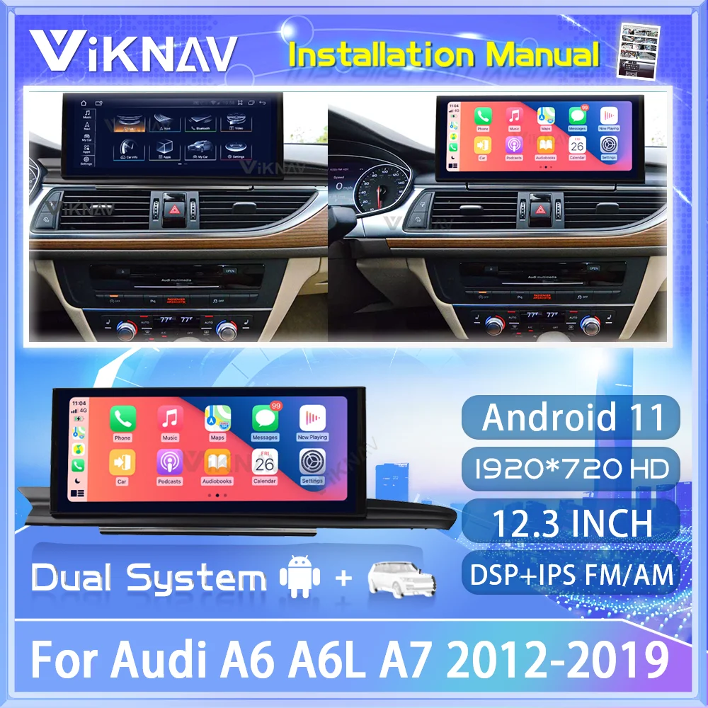 

12.3 Android 11 inch For Audi A6 A6L A7 2012-2019 car radio DVD multimedia player auto audio GPS navigation stereo receiver 2din
