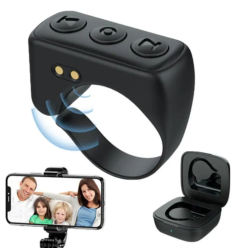 

Air Ring Remote Cozy Camera Shutter Remote Control With Charging Case Remote Control Clicker For Parties Weddings Exhibitions