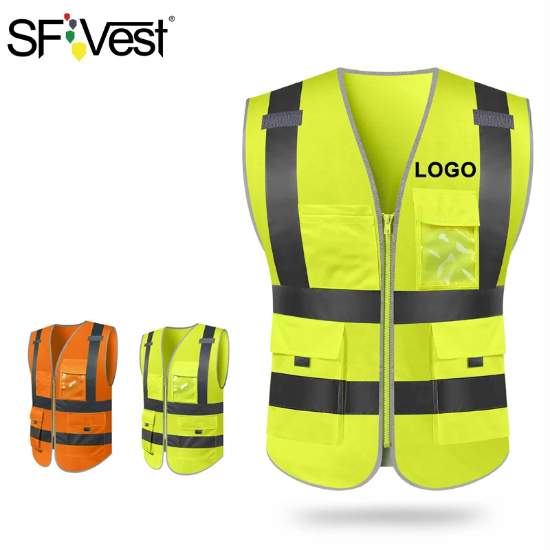 

SFvest Reflective waistcoat Breathable mesh vest yellow vest reflective clothes