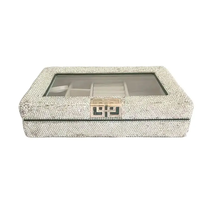 Блестящий Женский бархатный органайзер для ювелирных изделий и колец