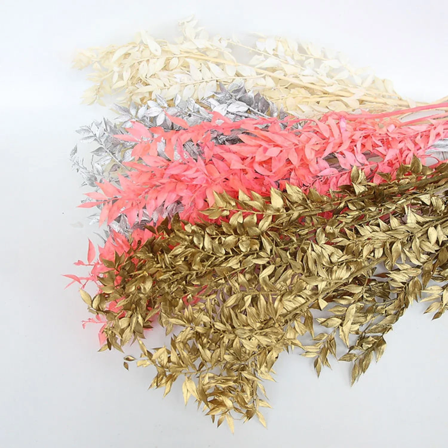 

50g Dried Natural Ruscus Leaves Wedding Party Decoration Arrangement Real Flower Dry Sliver Grass Bouquet Home Living Room Decor
