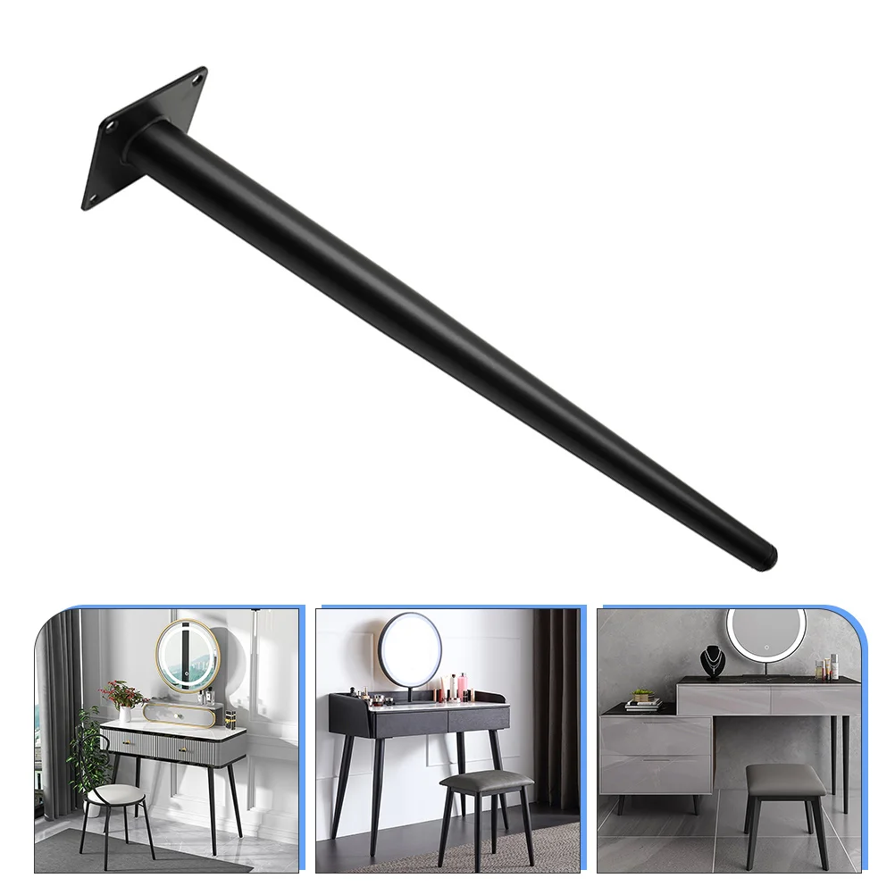 

Metal Replacement Leg Round Tapered Cabinet Leg Iron Black Table Feet for Office