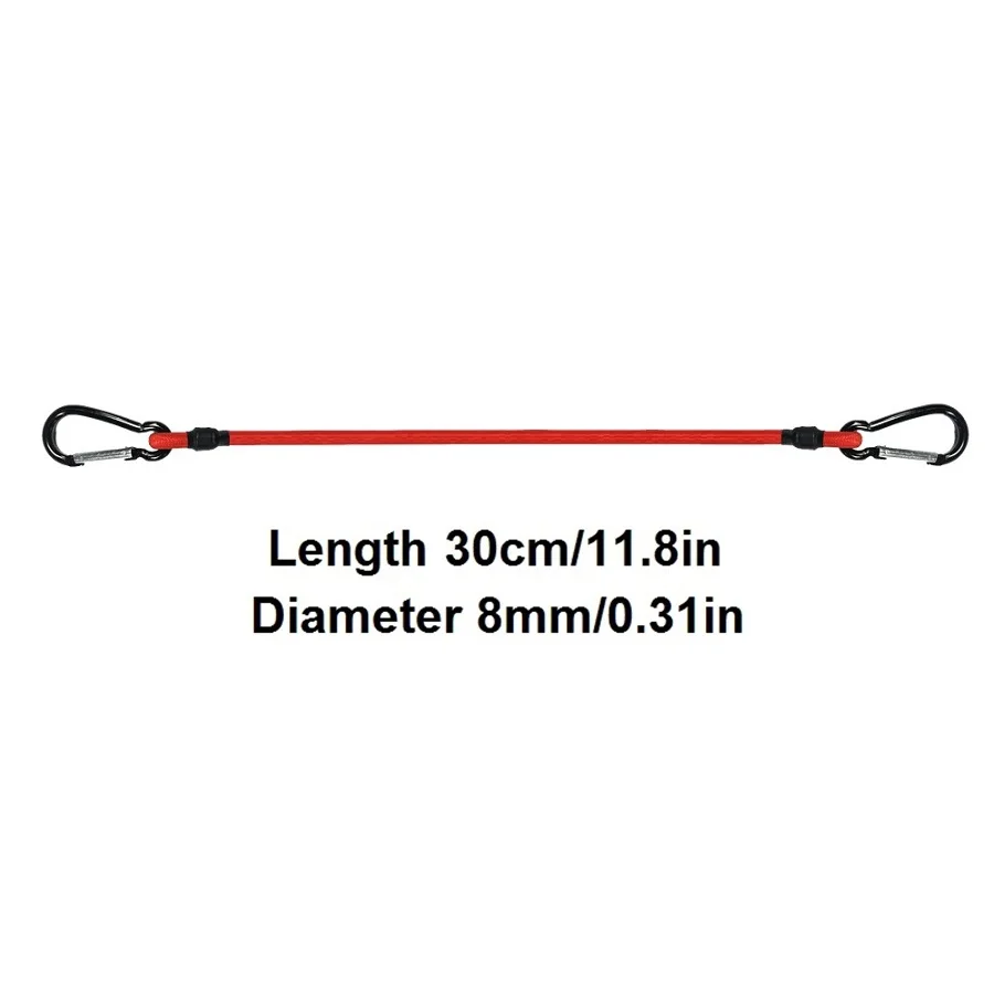 

Красные эластичные веревки 30-150 см, 8 мм, банджи-шнуры с крючками, легкие велосипедные галстуки, автомобильная упаковка для багажа, ремень для багажника на крышу