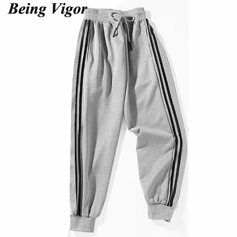 Брюки мужские в полоску джоггеры повседневные штаны эластичные спортивные под