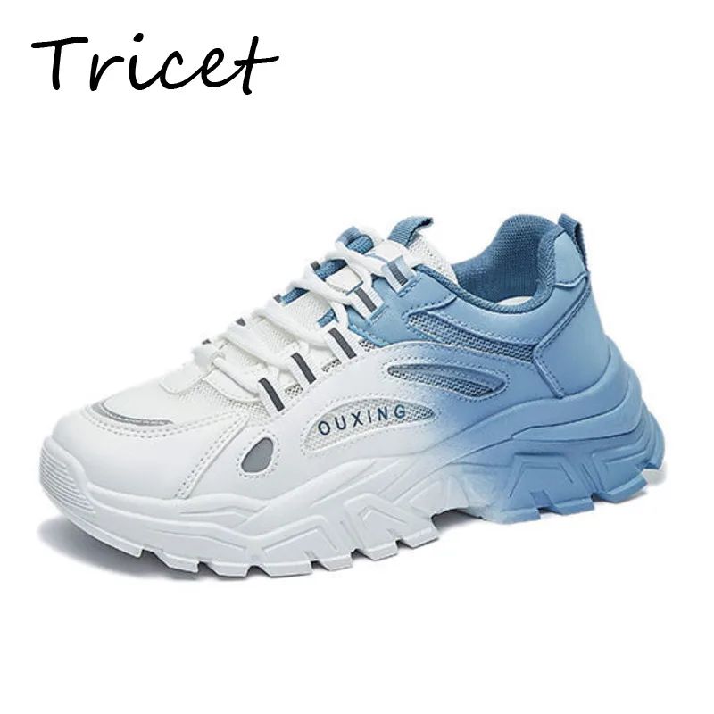 

Кроссовки женские спортивные на толстой подошве, дышащие, Вулканизированная подошва, повседневная обувь для папы для студенток, весна-осен...