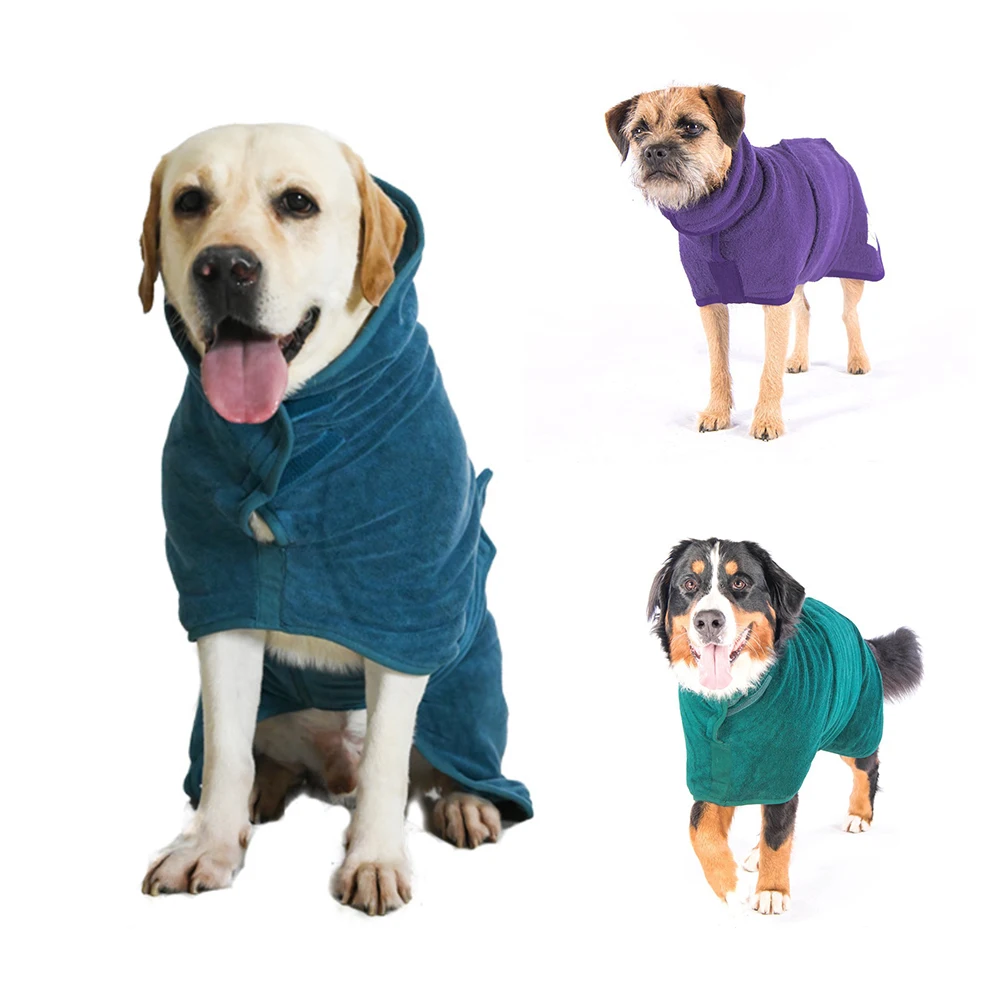 

Dog Bathrobe Towel Bath Robe Super Quick Dry Soft Adjustable Pet Bathrobe Drying Coat Absorbent Towel for Large Medium Small Dog