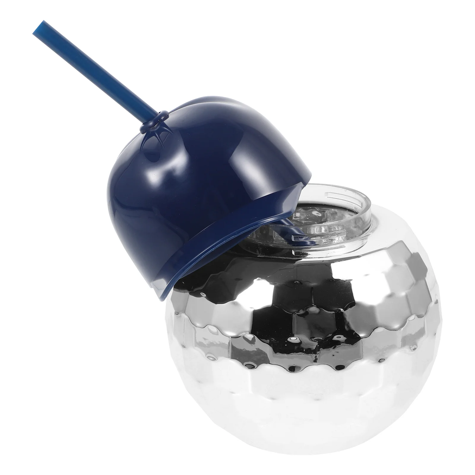 

Ball Shape with Hat Decor Cocktail Tumbler Disco Ball Straw Cup for Wedding Party