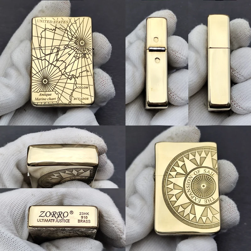Фото Зажигалка Zorro 910 на керосине, реплика 1941 года, выполненная из оригинальной медной пластины и оригинального медного механизма, в стиле военных самолетов. №2