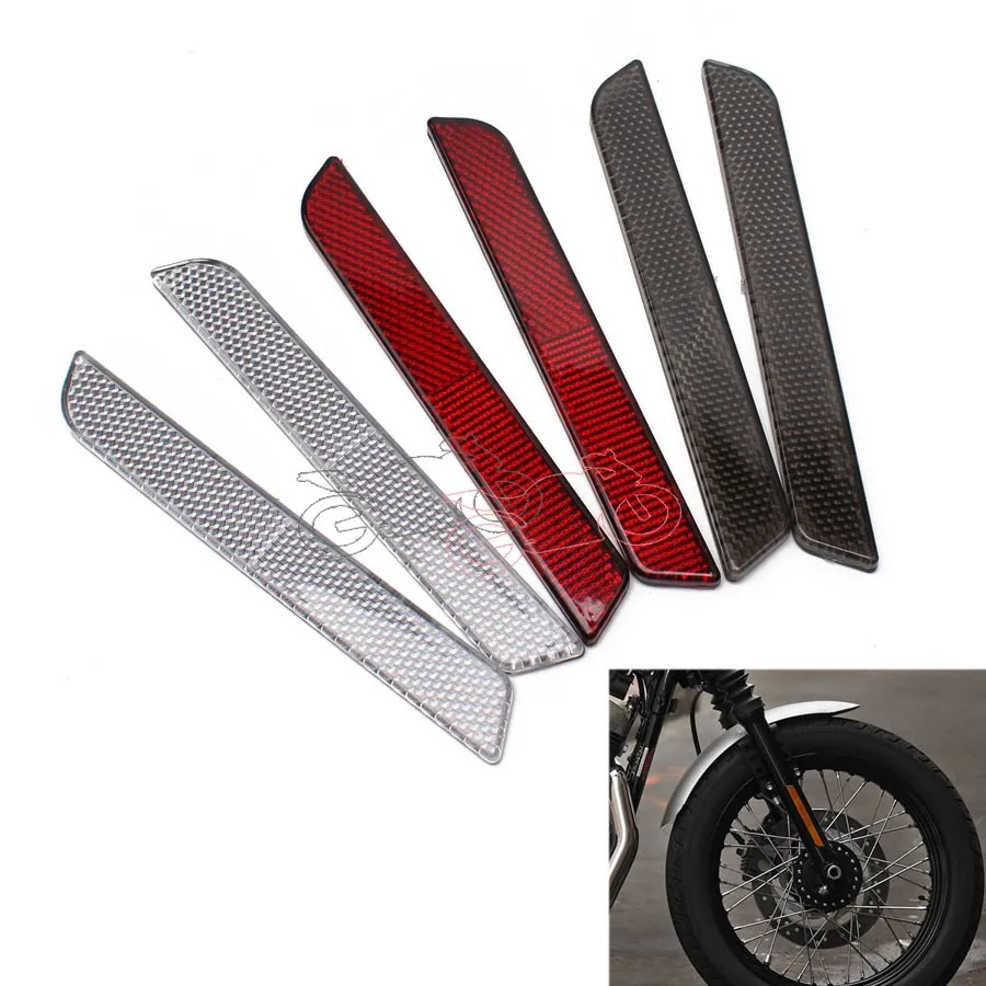 

1pair 3 Colors Motorcycle Front Fork Leg Reflector Reflective Sticker ABS Plastic For Harley Universal All Bikes Cars Trucks