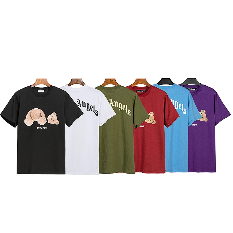 

Palm Angels 22SS Men's and Women's Couple Models Cartoon Bear Short-sleeved T-shirt Unisex Classic Fashion Casual Cotton T-shirt