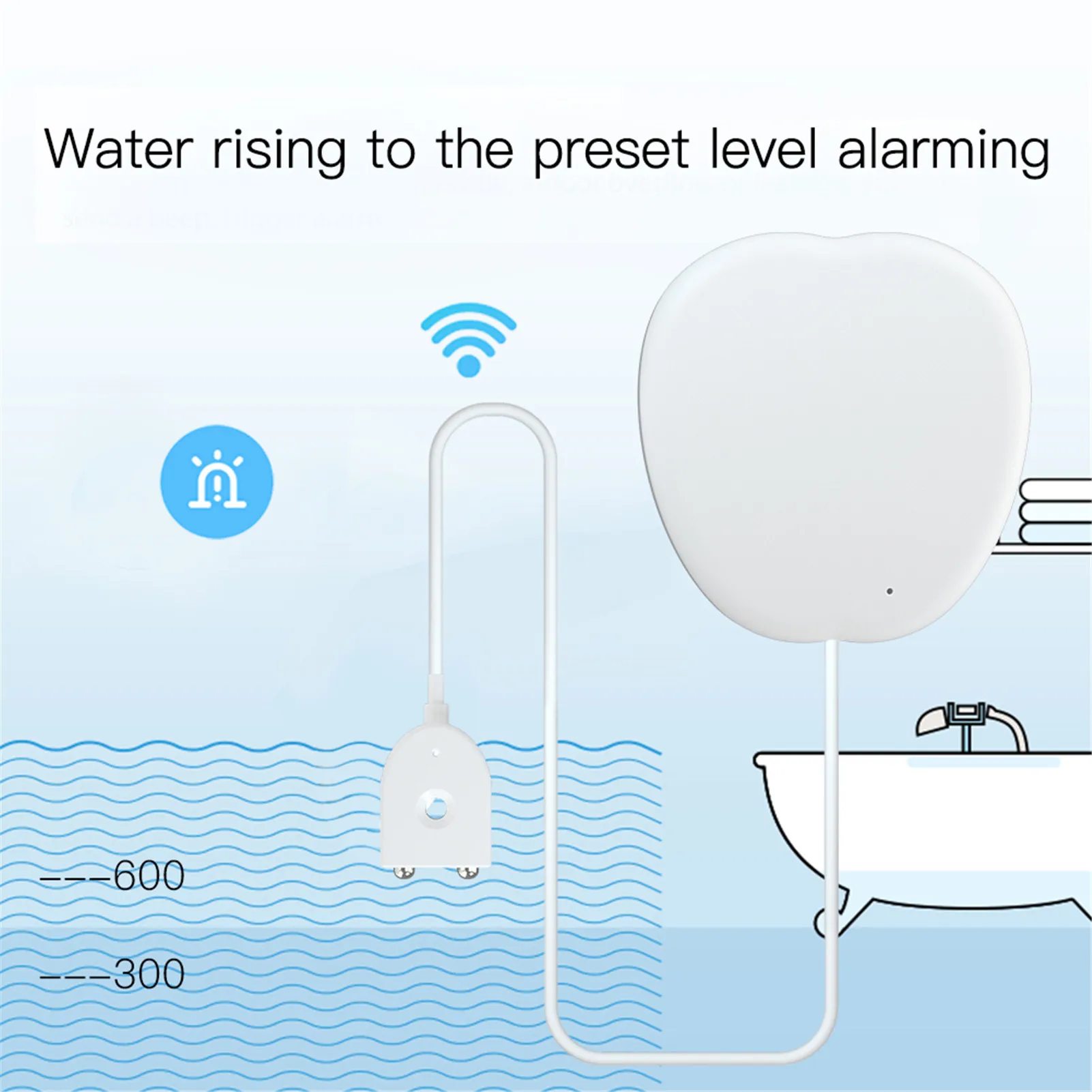 

Wi-Fi датчик воды с сигнализацией, Wi-Fi датчик заливающего света, Беспроводная сигнализация заливающего света с дистанционным управлением чер...