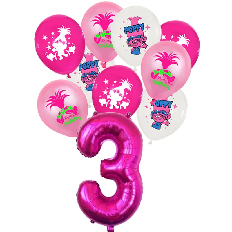 Набор латексных воздушных шаров с изображением троллей украшение для дня