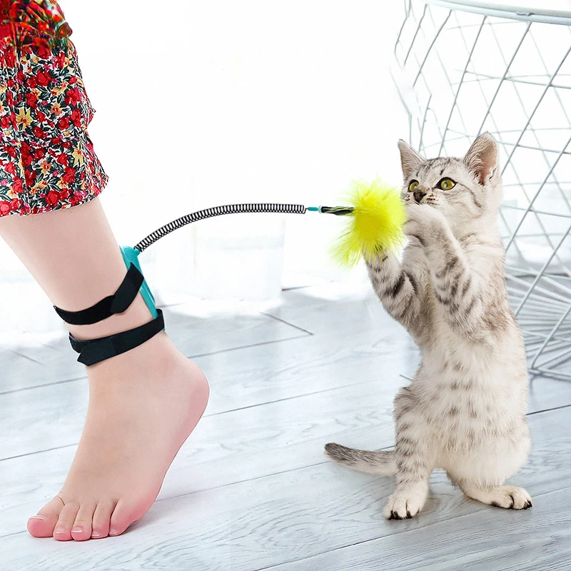 

Cat Toy Interactive Cat Plush Stick New Toy Self-Excited Collar Neck Pet Toy Cat Kitten Training Toy Pet Supplies