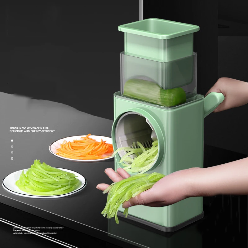 

Vegetable Slicer Manual Kitchen Accessories Grater Vegetable Chopper 4 in 1 Round Cutter Potato Spiralizer Home Gadget Tool Item